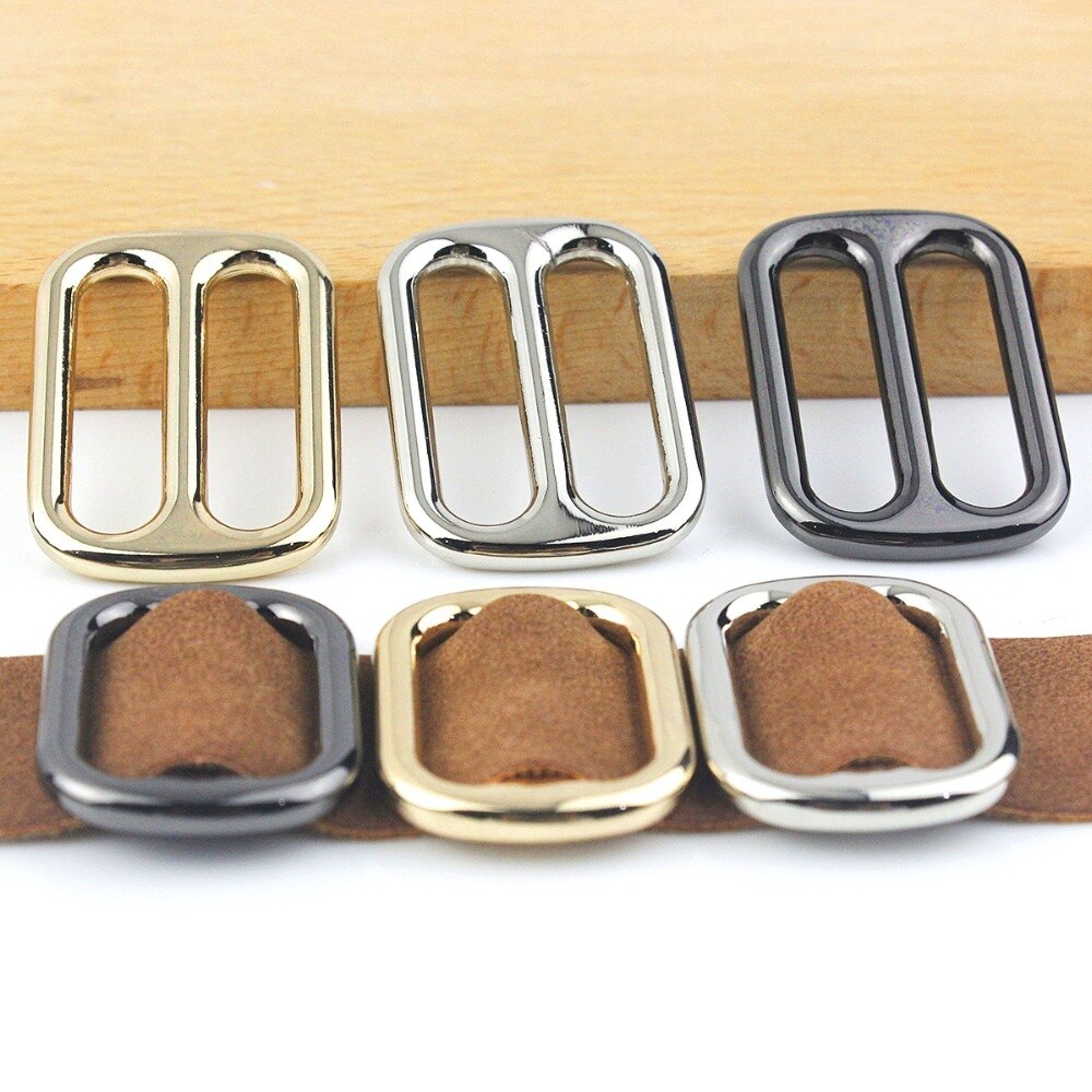 10 pcs Metal Tri Glide Slide Buckles Center Bar Adjuster Buckle for Leather Craft Bag Strap Belt Webbing 25/32/38mm