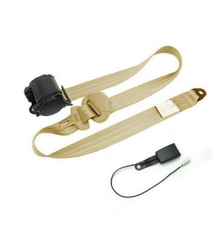 Adjustable Retractable Red Car Seat Belt Lap Belt 3Point Safety Strap Set Car interior decoration auto Safety Belts: Beige