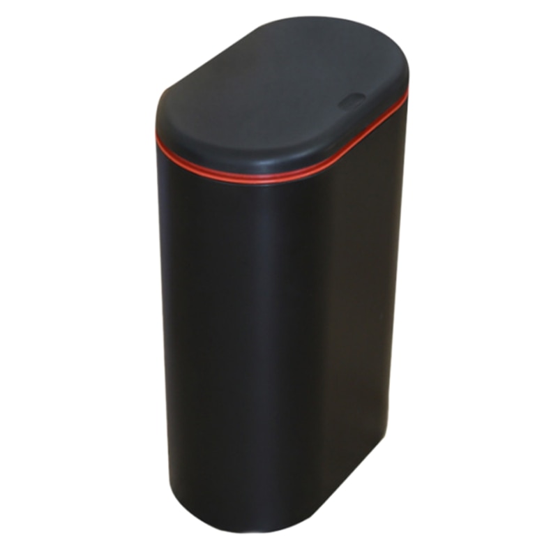 Plastic Narrow Type Kitchen Trash Can Toilet Press Type Waste Bin Dustbin Bathroom Trash Bin Basket Garbage Bucket Black: Default Title