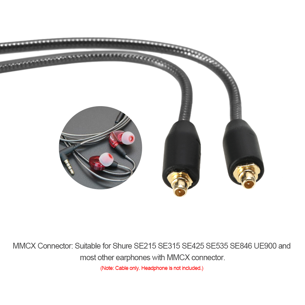 Aggiornamento MMCX Cavo con Microfono per Shure SE215 SE315 SE425 SE535 SE846 UE900 Cuffia Auricolare Staccabile Cavo di Ricambio