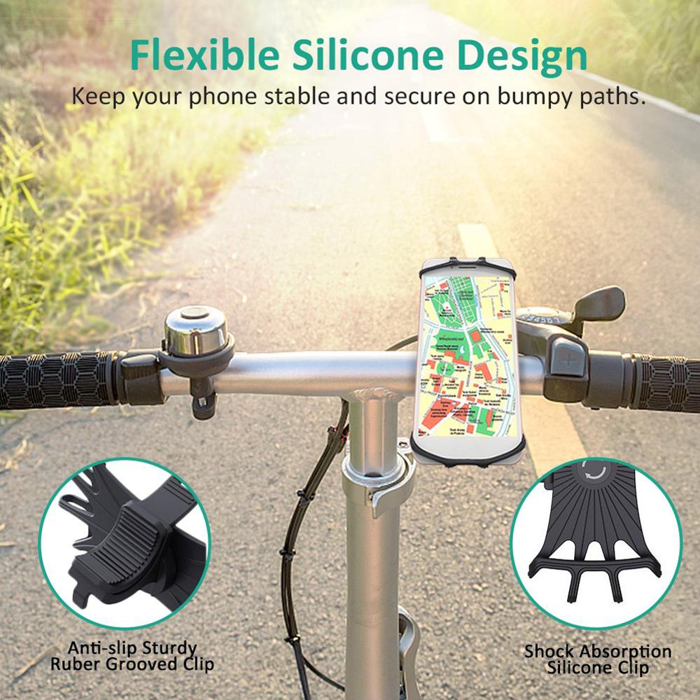 Universel Silicone vélo support de téléphone moto vélo Mobile support de téléphone portable guidon support d'agrafe pour iPhone Xiaomi