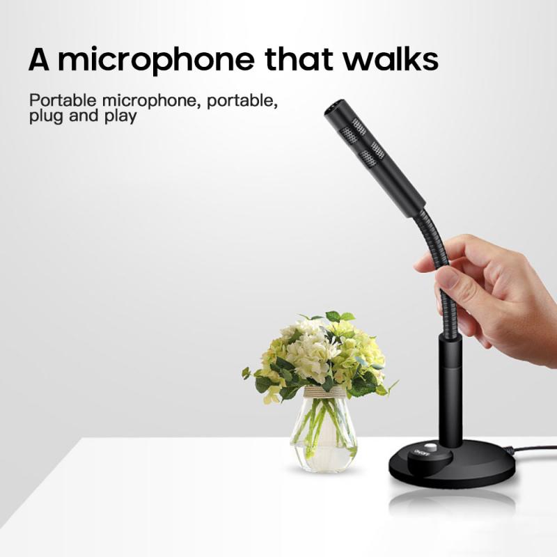 Portable USB Microphone Business Office Computer Microphone 3.5mm Jack Compatible With Multiple Audio Equipment Adjustable