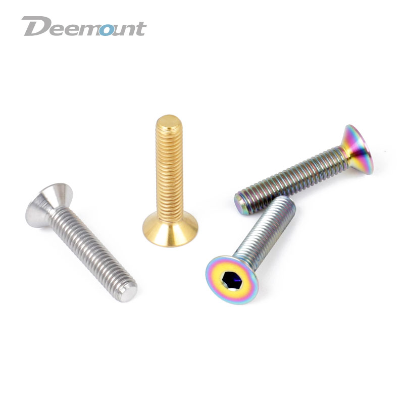 Deemount 2 pezzi M6 bulloni in titanio 30mm per cuffia per bicicletta attacco manubrio tappo superiore viti Ti MTB BMX fissaggio bici