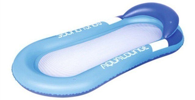 Flotador inflable en hilera de sillas, Flotadores para piscinas, silla para dormir, cama de playa, colchón de aire para natación, deportes acuáticos, fiestas: Blue Bed 