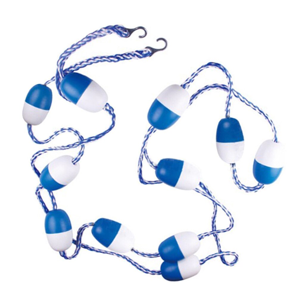 16FT Swimming Pool Safety Divider Rope And Float Line W/ Pre-Assembled Hooks