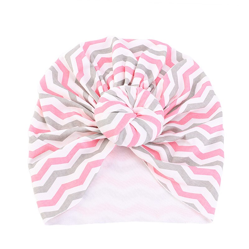 Baby Hair Cap For Sleeping American Cotton Donut Printing Turban Hat Elastic Bonnet Headband European Children's Hood: Type 2
