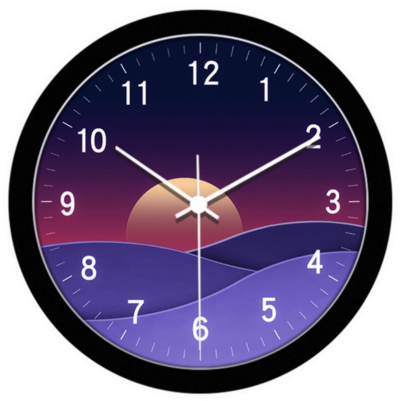 Chinese Style Wall Clock Led Glowing Intelligent Sound Control Mute Clocks: 02