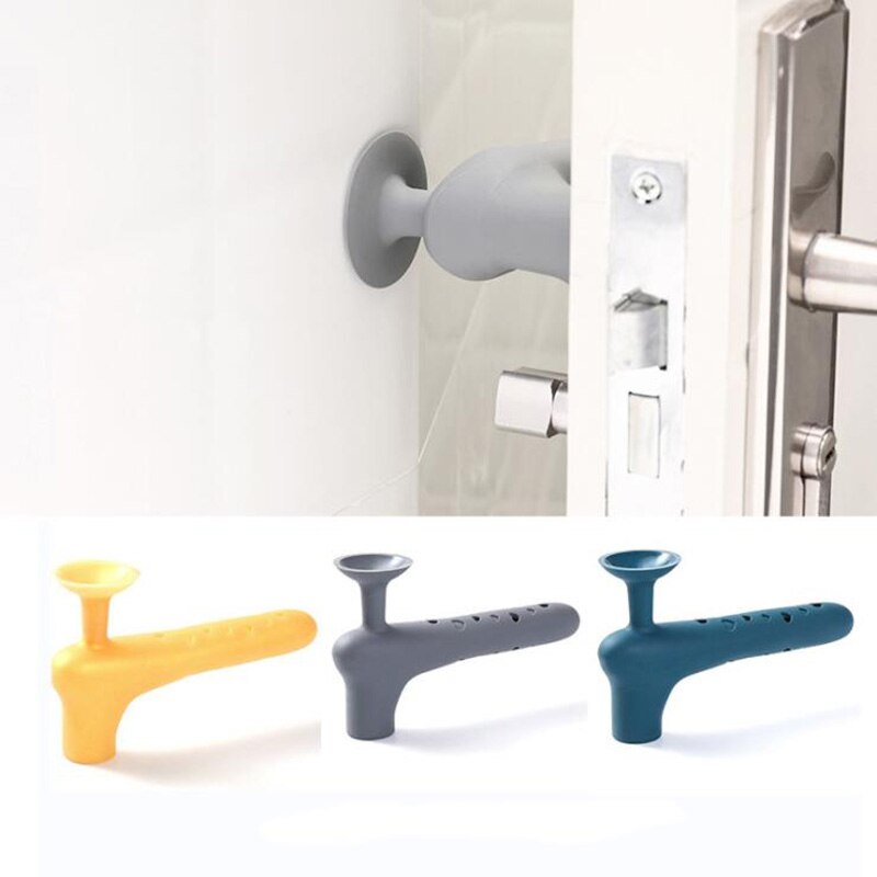 Almohadilla de seguridad para manillar de puerta, guantes de silicona a prueba de polvo con ventosa, protección de pared, productos domésticos