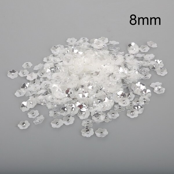 20g/- pack met 4/6/8/10mm bloemenpailletten voor knutselen, handwerken en naaien, decoratie, pvc-pailletten, fittingen, doe-het-zelfkledingaccessoires: Ca. 1100 stuks