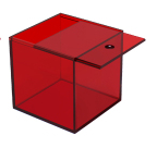 Kleurrijke Translucent Acryl Display Box Vierkante Kubus Voor Bureau/Home Decor, Snoep Sieraden Accessorie Storage Case: L / Paars