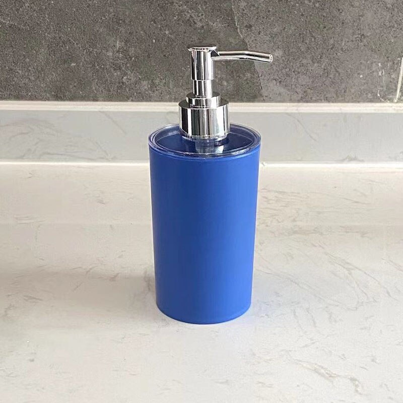 320ML Plastic Liquid Soap Dispensers For Bathroom White Black Bottle Bathroom Accessories Lotion Storage Bottle: Blue