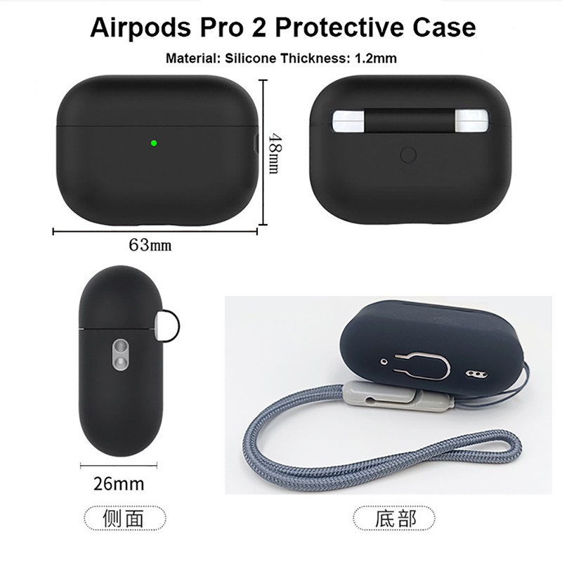 Estuche para Apple Airpods Pro 2 (solo estuche, no incluye auriculares), accesorios para Airpods Pro 2, estuche de silicona para Apple AirPod Pro 2, estuche protector suave para Airpods Pro2
