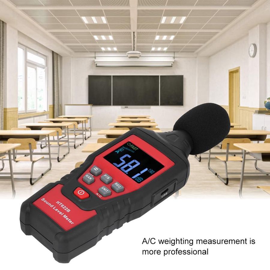 HT622B LCD Display Handheld Sound Level Meter Noise Decibel Tester Testing Tool Instrument Noise Level Meter