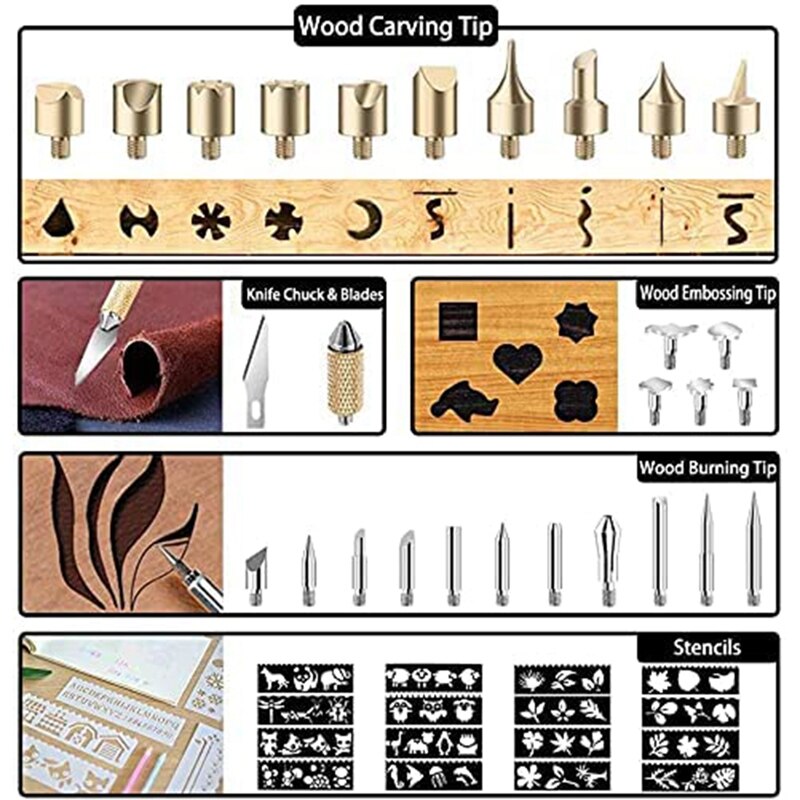 Holz Brennen Bausatz, Holz Brenner Stift Werkzeug, Kreative Werkzeug einstellen Einstellbare Temperatur Für Präge/Carving UNS Stecker