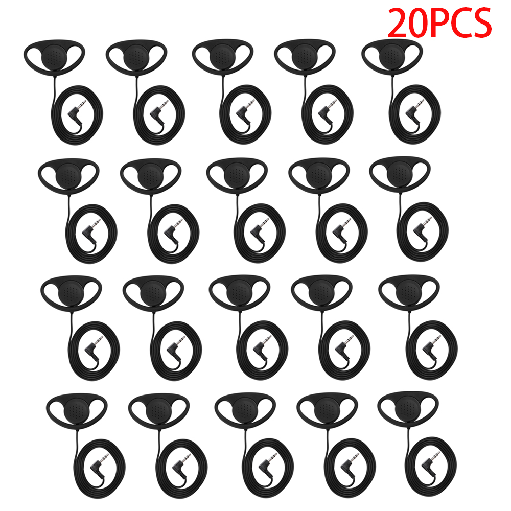 Fone de ouvido intra-auricular com fio, 3.5mm conectores em formato de d, gancho auricular macio, um lado sem microfone, para uso em celulares, laptops, seguranças, polícia e bares.: Azul escuro