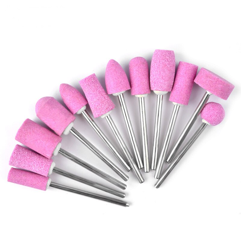 100 Pièces Têtes De Meulage En Alumine Rose - Grain 80 - Tige 3mm - Pour Polissage Jade, Métal, Bois - DIY Et Bricolage