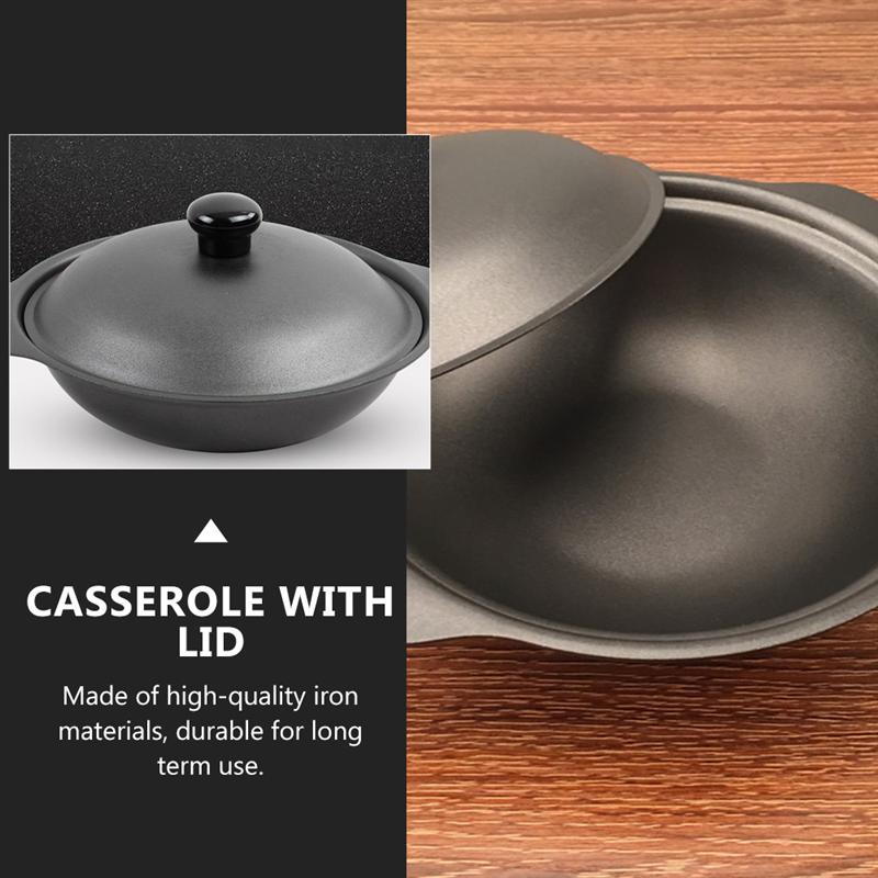 Strong Cast Iron Casserole Braised Chicken Rice Pot Yellow Stewed Chicken Rice Pot With Lid Kitchen Cookware