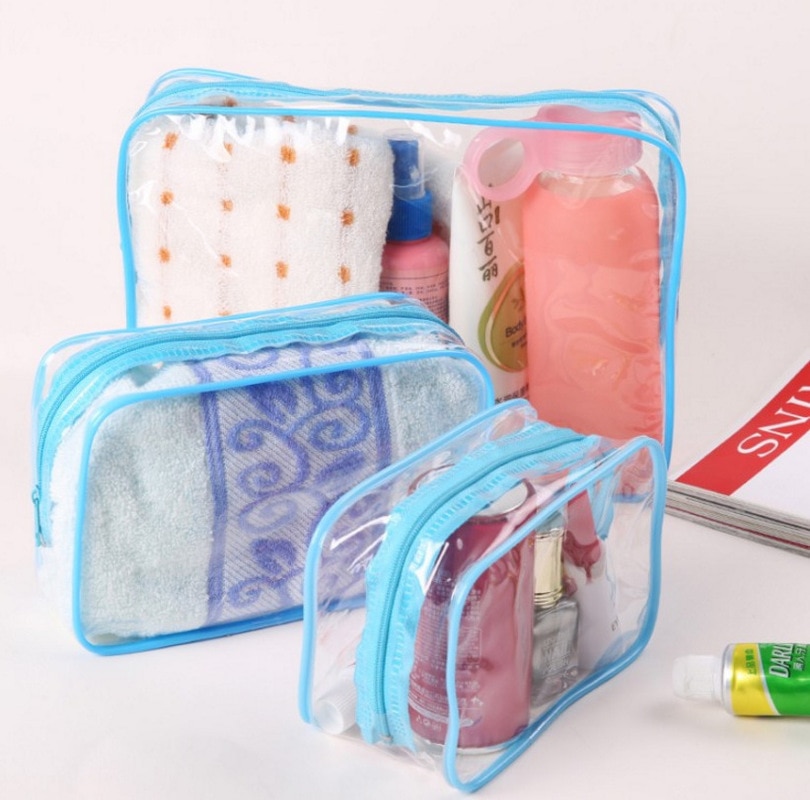 Voyage PVC sacs à cosmétiques femmes Transparent clair fermeture éclair sacs de maquillage organisateur bain lavage maquillage fourre-tout sacs à main étui