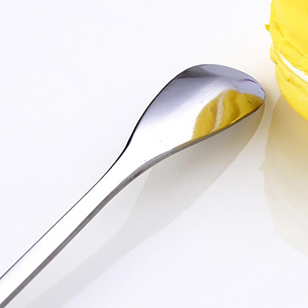 Cuchara de café expreso de 20cm, cuchara de cocina portátil de mango largo de acero inoxidable para cucharita y cubertería, cuchara para mezclar café y helado, utensilios para el hogar