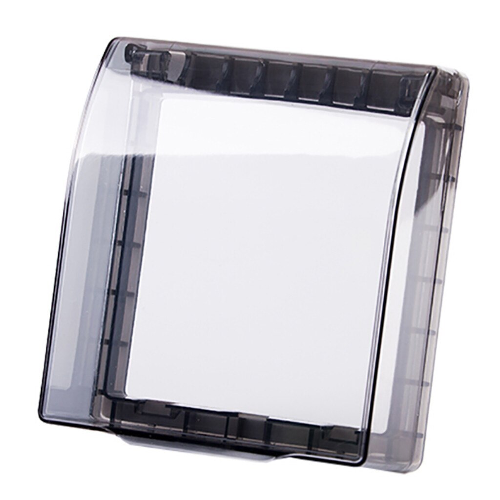 86type Light Panel Socket Doorbell Flip Cap Cover Clear Bathroom Kitchen Accessory Plastic Wall Switch Waterproof Cover Box #T1P: Black