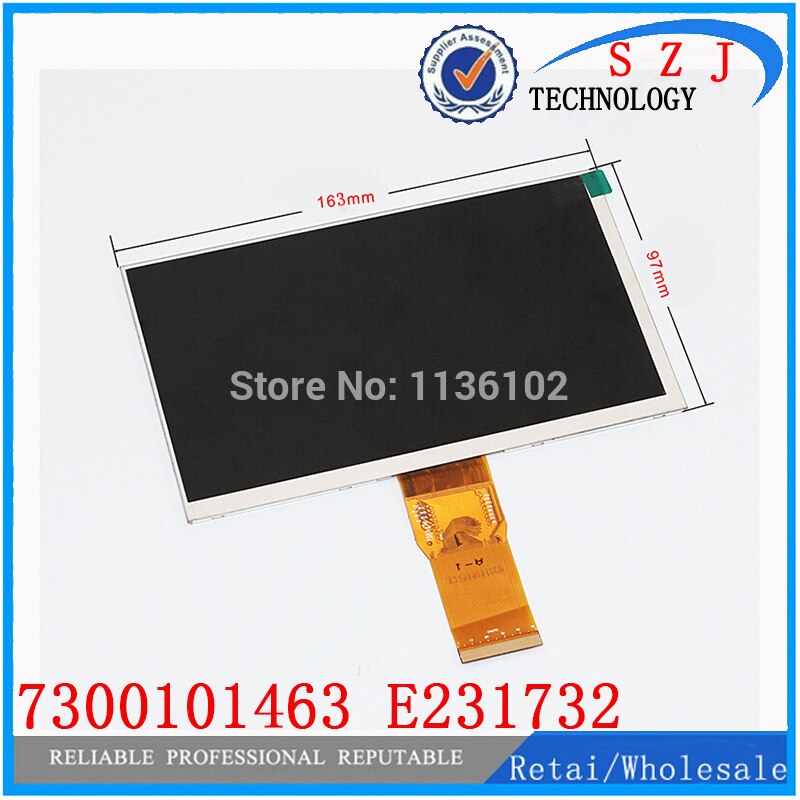 Original 7'' inch 163*97mm 7300101463 E231732 HD 1024 * 600 LCD display screen for cube U25GT tablet PC