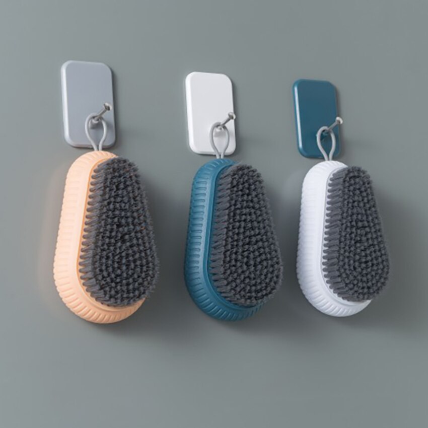 Cute ABS Soft Bristle Cleaning Brush Multifunctional Clothes Laundry Brushes Washing Shoes Board Brush With Hanging Lanyard