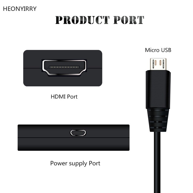 Micro Usb Naar Hdmi Adapter Kabel Mirco Usb Naar Hdmi Hd Conversie Kabel Voor Mobiele Telefoon Tablet Pc En Andere apparaten