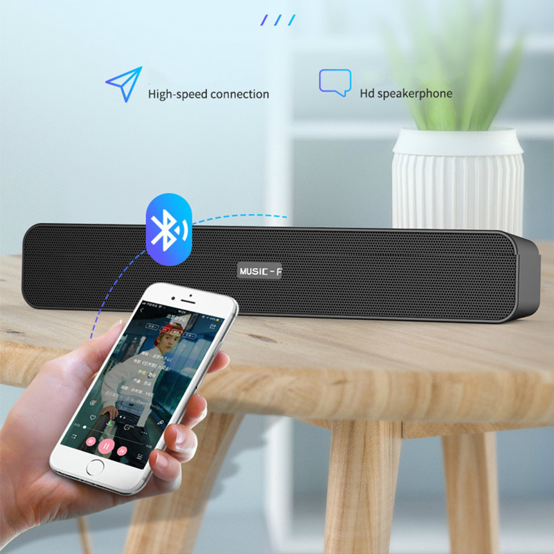 10W Bluetooth soundbar wireless sound bar surround stereo subwoofer home theater sound support PC TV mobile phone U disk TF card