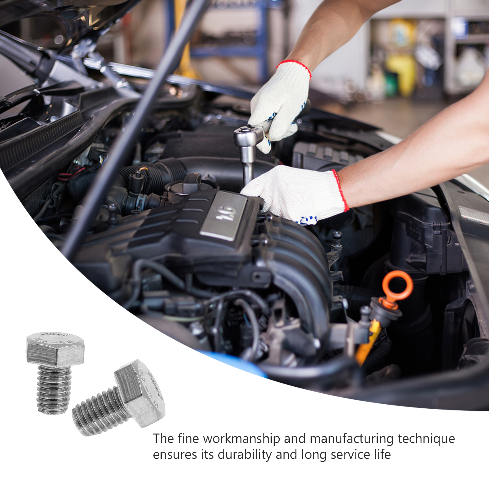 30Pcs Stainless Steel Bolts Outer Hexagon Bolts Full Tooth Machine Screws