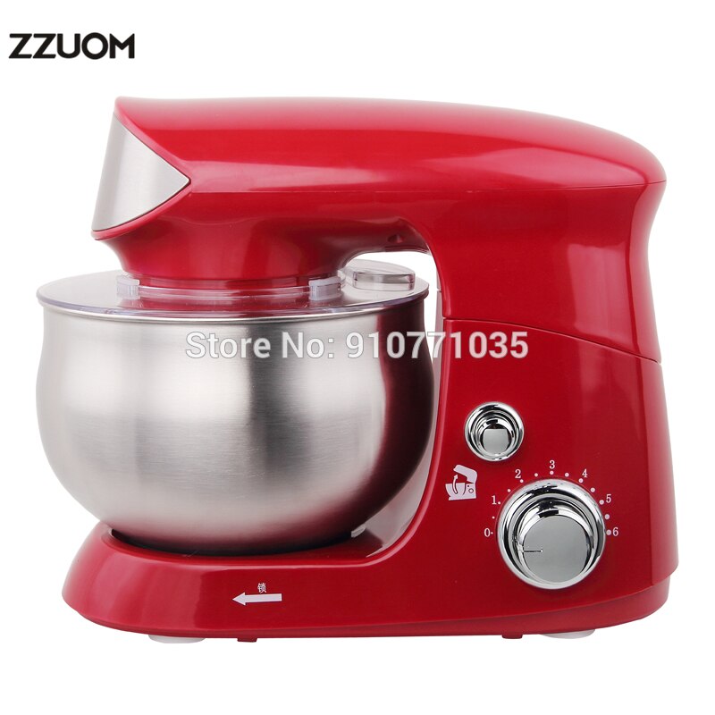 ZZUOM 6-Speed Chef Kitchen Mixing Flour Mixer Machine 220V Stand Mixer With Beater, Dough Hook And Egg Whisk