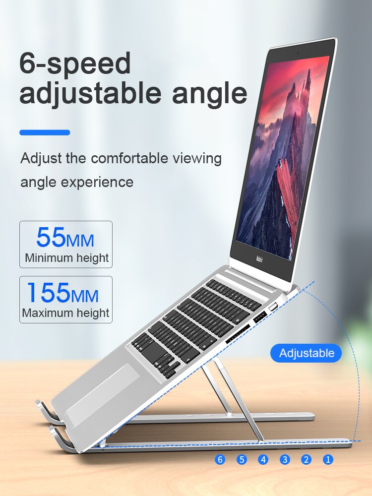 laptop stativ til macbook pro bærbar pc-stativ aluminiumslegering sammenleggbar tablett stativbrakett laptop holder til bærbar pc