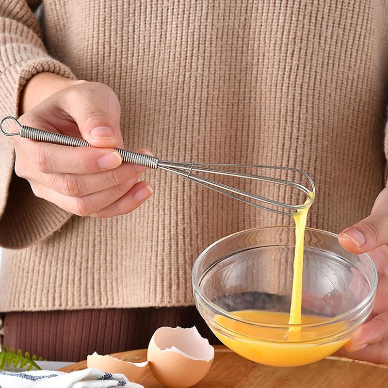Cocina, batidor de hierro Manual de fácil agarre globo batidor para huevos Mini Acero inoxidable batidor de huevo pequeño mezclador herramientas de la cocina