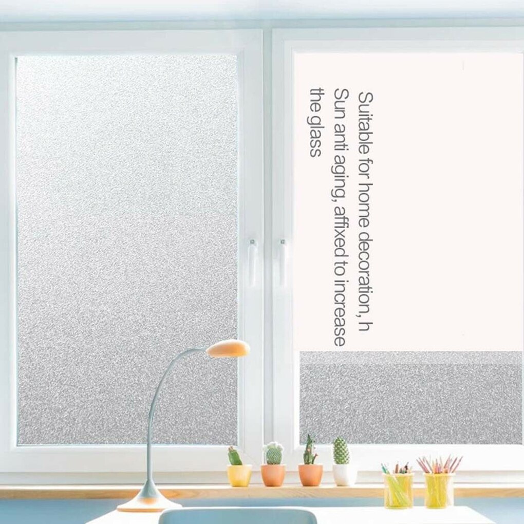 PVC Frosted Window Glass Film Sticker Window Privacy Film Frosted Window Glass Sticker Bathroom Office Living Room Anti UV Film