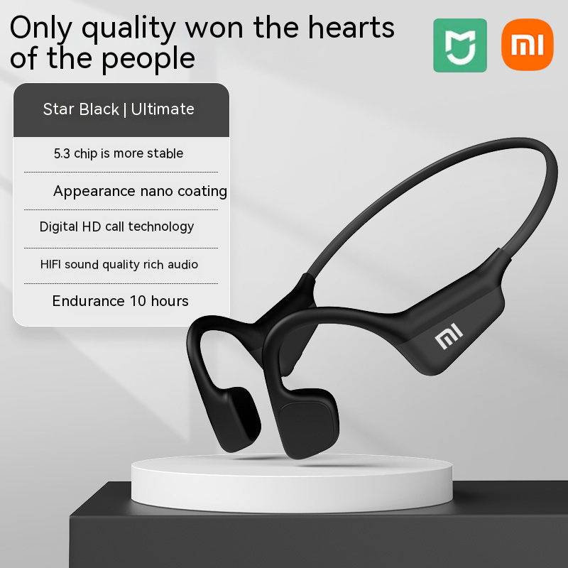 XIAOMI Neckband I18PRO Bluetooth 5.3 Headphones Bone Conduction Sport Earbuds HiFi Sound TWS Earphones Wireless Headest With Mic: WHITE
