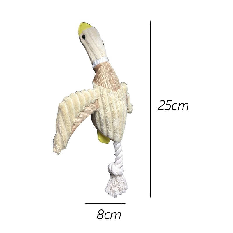 Teeth Cleaning Pet Dog Chew Toys for Small Medium Dogs French Bulldog Pug Squeaky Puppy Cat Plush Toy masoctas Shop Accessorios: White  Duck