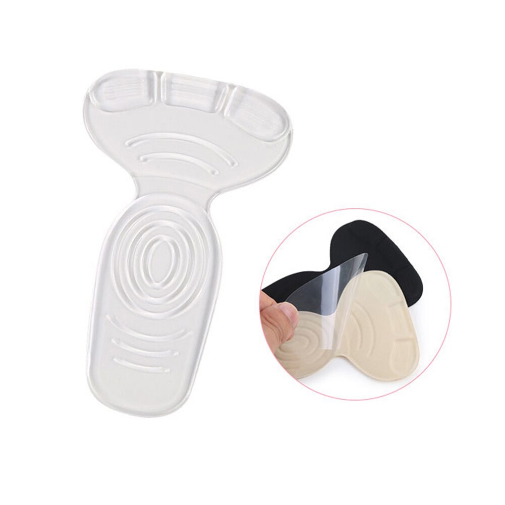 T-form innleggssåler høy hæl sko pads sklisikker svamp fot hæl beskytter sette inn bomull sport sandaler innsatser sko tilbehør