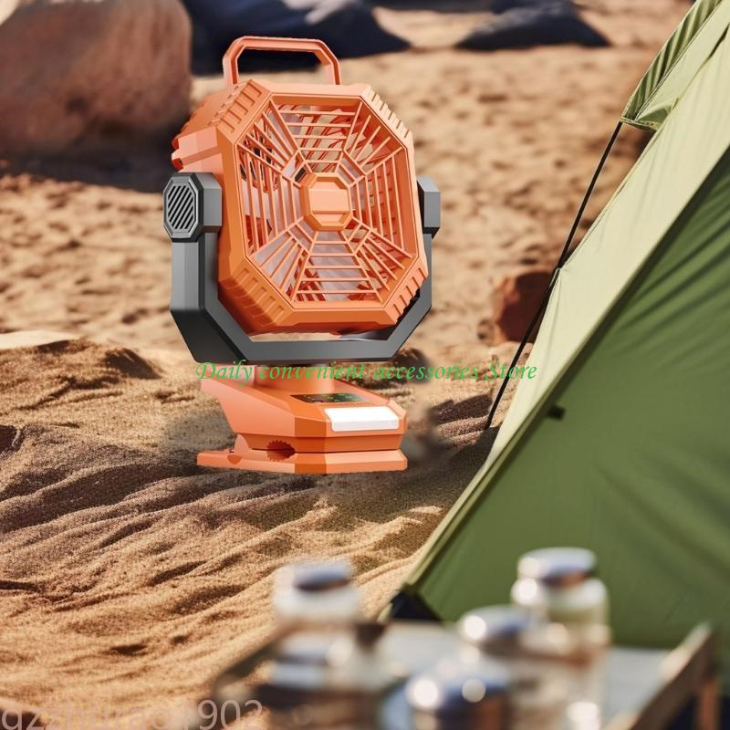 97QB Portable Camping Fan 5000/8000mah Cooling Fan with LED Work Light Outdoor