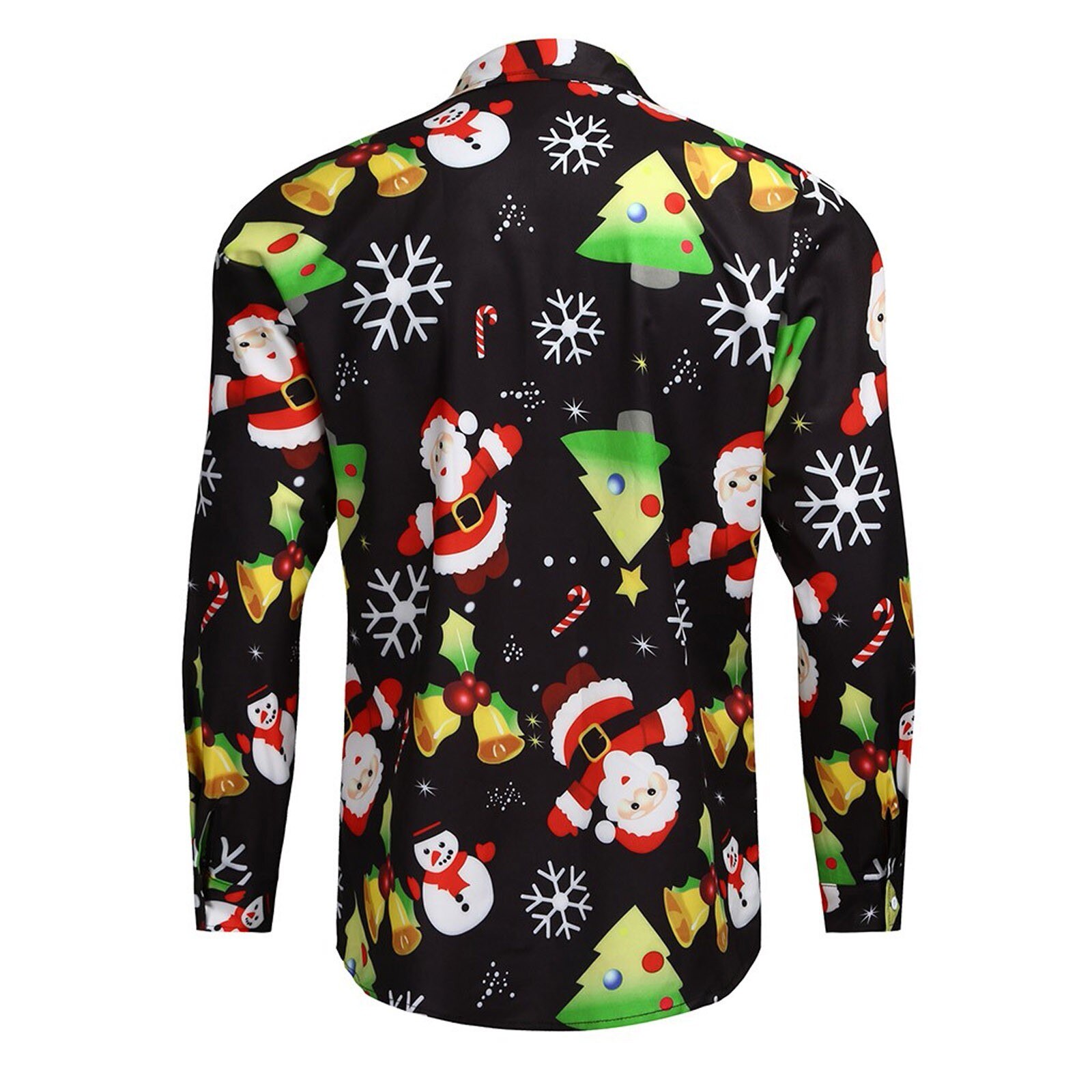 40 # natal impressão camisas 2021 moda masculina manga longa botão acima dos homens vestido festa de formatura blusa roupas masculinas chemise homme