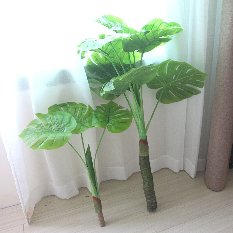 85/100/140Cm 33/39/55In Large High-End Monstera Deliciosa Liebm Artificial Flower Plant Home Decoration Photography Props: 100CM Two-Heads