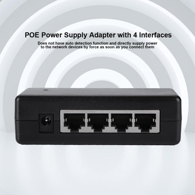 4 PoE Switch Injector Power Over Ethernet NO Power AdapterDC12V-48V for IP Camera