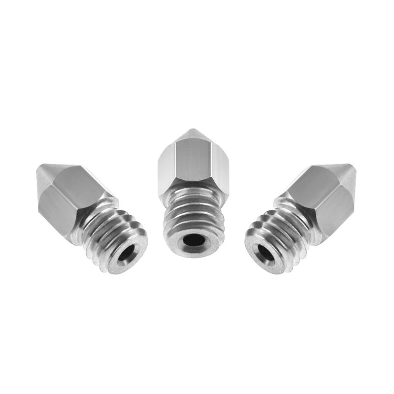 3D Printer Threaded Stainless Steel MK8 Nozzle M6 0.2 0.3 0.4 0.5 0.6mm for 1.75mm Filament for CR10 CR-10S Ender 3 Ender 5