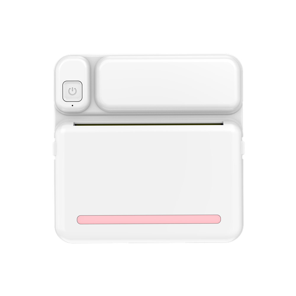 Pink Blue Portable Thermal Printer MINI Photo Pocket Thermal 58mm Printing Wireless Bluetooth Android IOS Label Notes Printer: pink set
