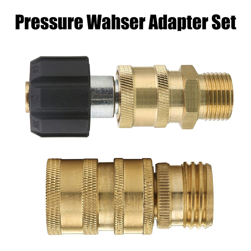 High Pressure Cleaner Adapter Set Car Wash Quick Disconnect Kit M22 Swivel to 3/8 Inch Quick Connect 3/4Inch to Quick Release