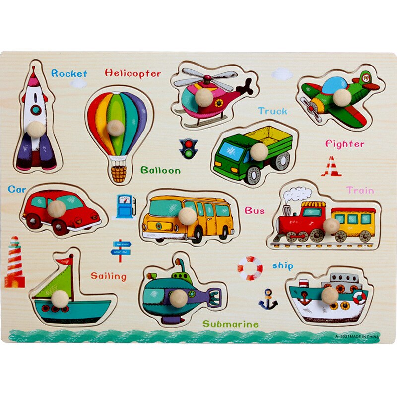 Wooden Puzzle Baby Kids Toddler Jigsaw English Alphabet Letters Animal DIY Learning Toys Children Birthday Christmas: 11 traffic