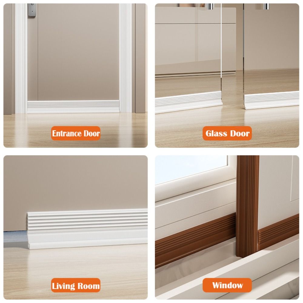 Soundproof Door Bottom Sealing Strip Insect Prevention Self-adhesive Draught Excluder 100cm Home Door Draft Stopper Dorm