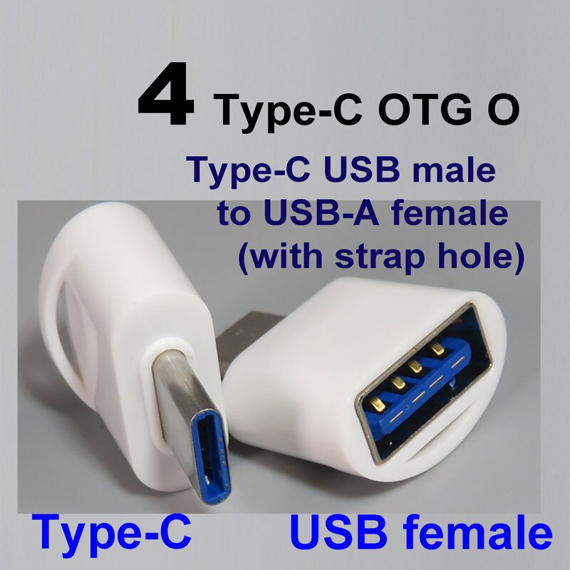 Adaptador USB OTG tipo C A micro-usb tipo A, convertidor hembra A macho, cable USB de teléfono para unidad de almacenamiento huawei: 4 Type-C OTG O