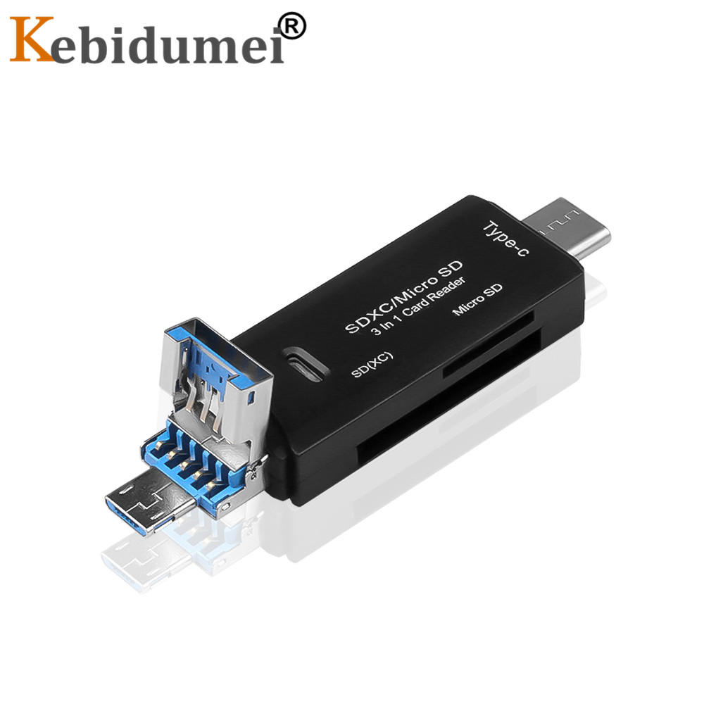 Kebidumei Multi in 1 Type-C SD Card Reader Micro USB USB 3.0 OTG TF Card Reader Flash Drive Adapter