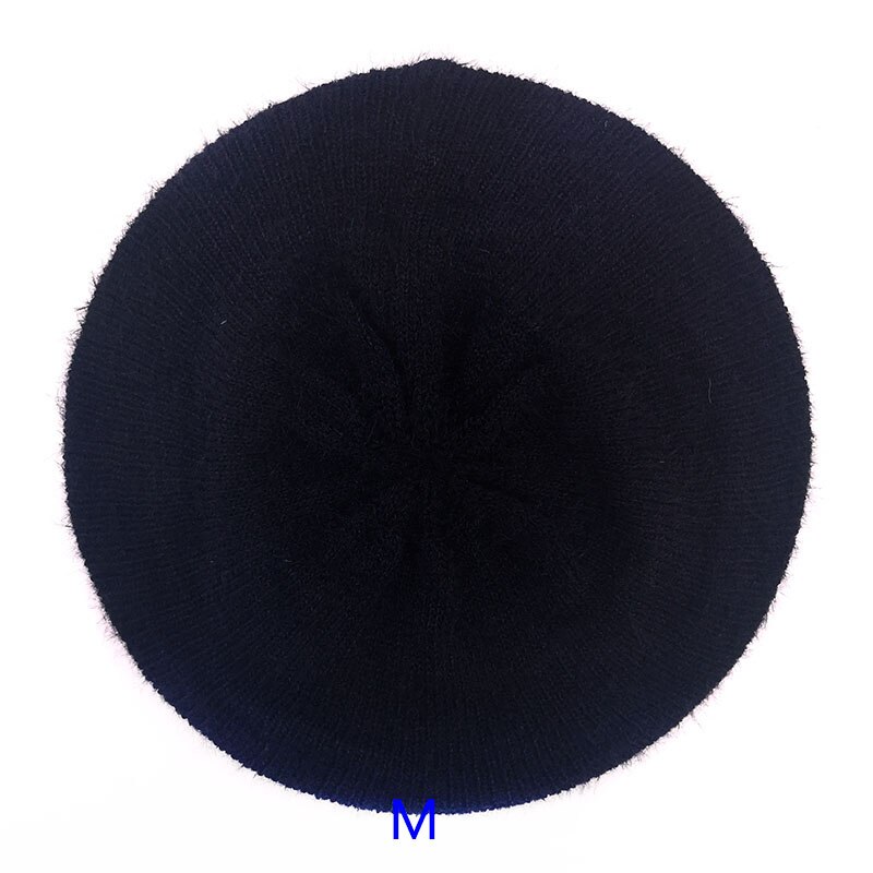 Gzhilovingl talvi pehmeä mohair neulottu baretti pipot naisten hatut roikkuvat slouchy skullies pipo naisille femme: Musta