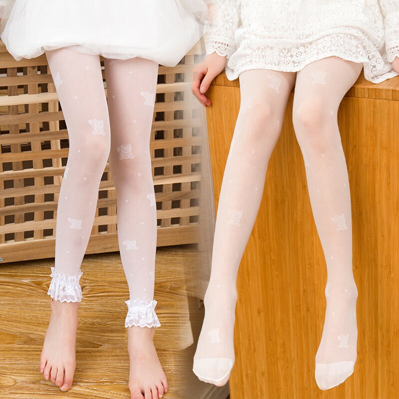 Mädchen bär ballon strumpfhosen sommer dünne abschnitt entkernt seide neun-punkt spitze hosen prinzessin sommer moskito-proof leggings
