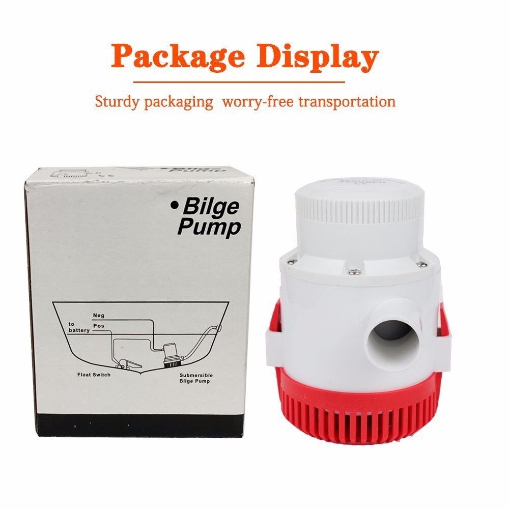 3000GPH Large Flow Dc 12v 24v Bilge Pump Electric Water Pump For Boats Accessories Marin,submersible Boat Water Pump 12 24 Volt